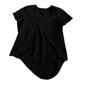 Madewell Crew Neck Curved Hem T Shirt XS Black Casual Basic Tee Minimalist Chic